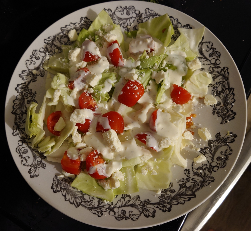 A plate of salad.